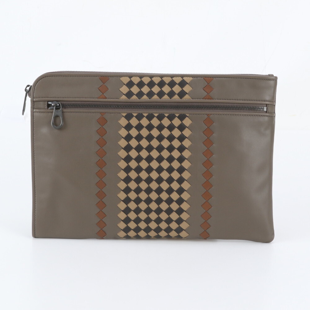 Bottega Veneta Intrecciato Leather Second Bag Clutch Pouch for Men